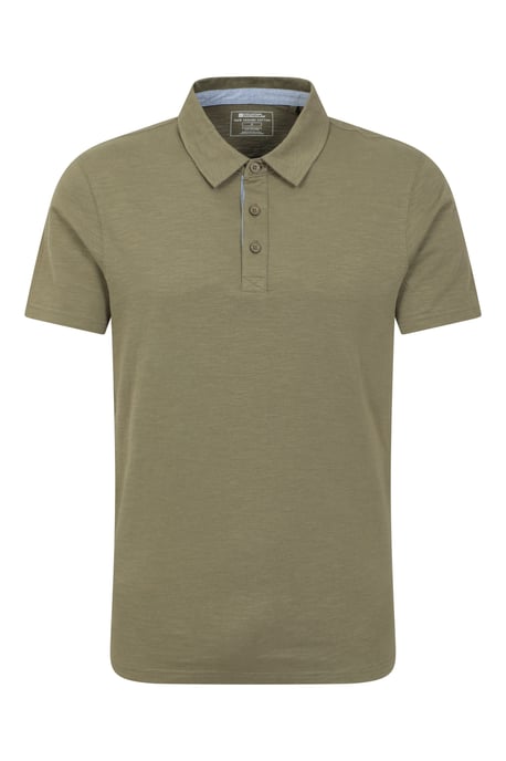 'Hasst II' Men's Polo with Button Neck Cotton Sun Protection Casual Tee Green - Image 2