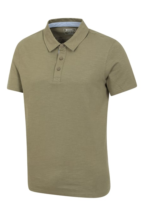 'Hasst II' Men's Polo with Button Neck Cotton Sun Protection Casual Tee Green - Image 5