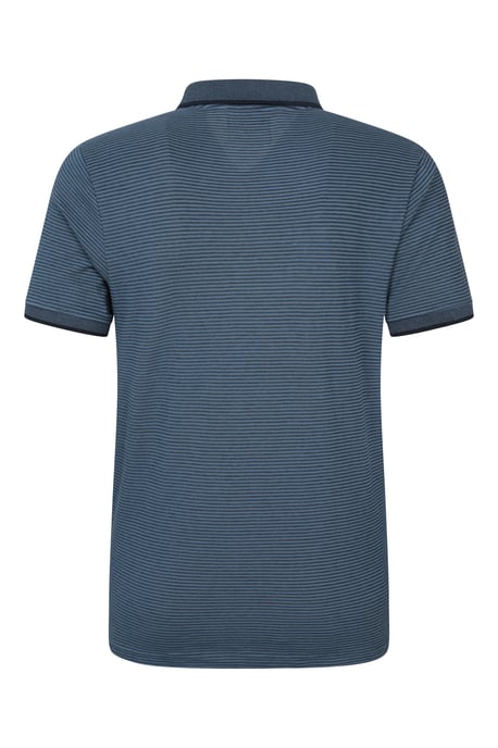 'Dawnay Pique' Men's Slub Textured Polo Shirt Comfy Casual T-Shirt Dark Blue - Image 4