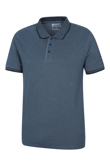 'Dawnay Pique' Men's Slub Textured Polo Shirt Comfy Casual T-Shirt Dark Blue - Image 5