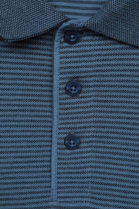 'Dawnay Pique' Men's Slub Textured Polo Shirt Comfy Casual T-Shirt Dark Blue - Image 6