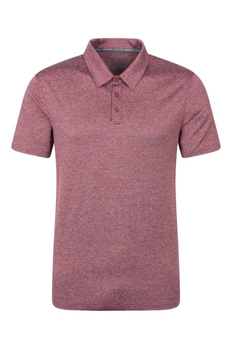 'Agra' Men's Striped Polo T-Shirt Sun Protection Sweat Wicking Tee Burgundy - Image 5