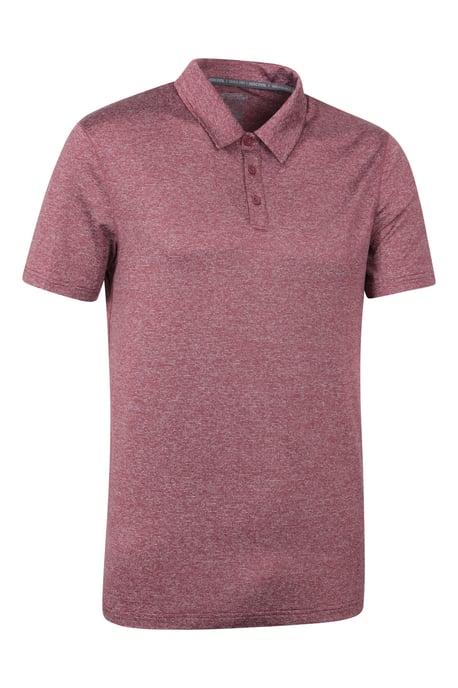 'Agra' Men's Striped Polo T-Shirt Sun Protection Sweat Wicking Tee Burgundy - Image 6