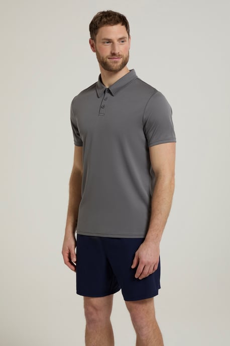 'Endurance' Men's Polo IsoCool Sun Protection Top Quick Dry Everyday Tee Dark Grey - Image 1