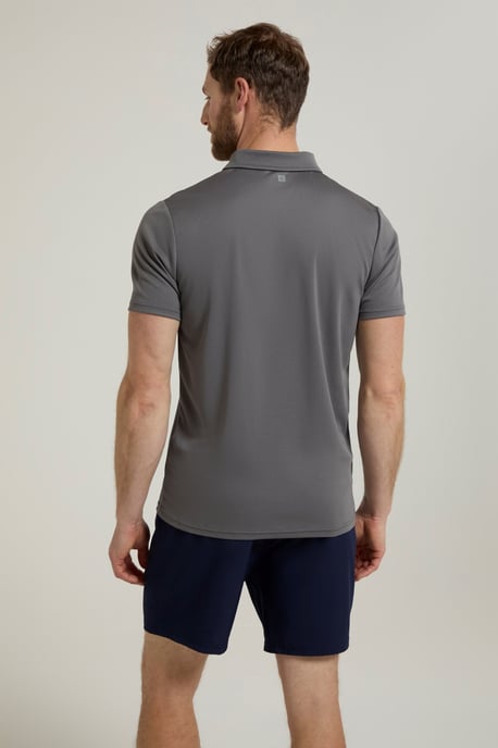 'Endurance' Men's Polo IsoCool Sun Protection Top Quick Dry Everyday Tee Dark Grey - Image 3