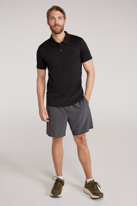 'Endurance' Men's Polo IsoCool Sun Protection Top Quick Dry Everyday Tee Black - Image 2