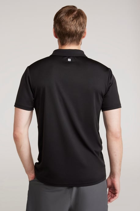 'Endurance' Men's Polo IsoCool Sun Protection Top Quick Dry Everyday Tee Black - Image 3