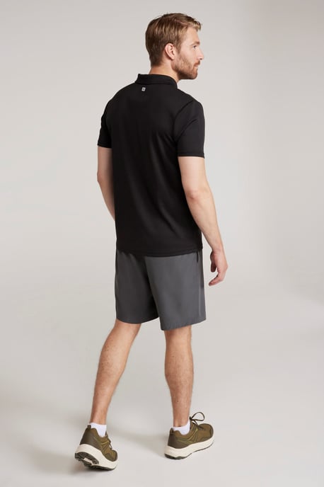 'Endurance' Men's Polo IsoCool Sun Protection Top Quick Dry Everyday Tee Black - Image 4