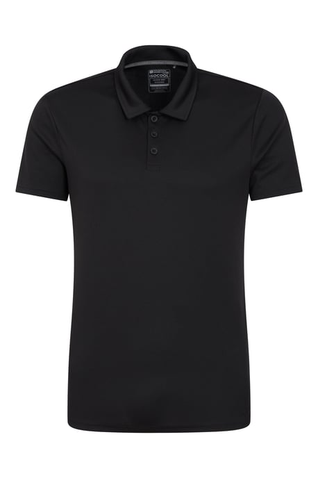 'Endurance' Men's Polo IsoCool Sun Protection Top Quick Dry Everyday Tee Black - Image 5