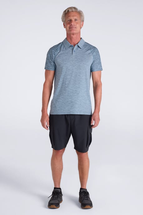 'Deuce' Men's Polo IsoCool High Wicking Casual Summer T-Shirt Blue - Image 2
