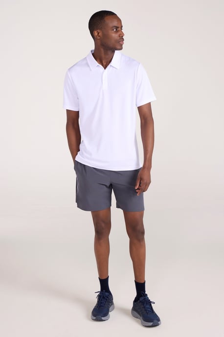 'Endurance' Men's Polo IsoCool Sun Protection Top Quick Dry Everyday Tee White - Image 2