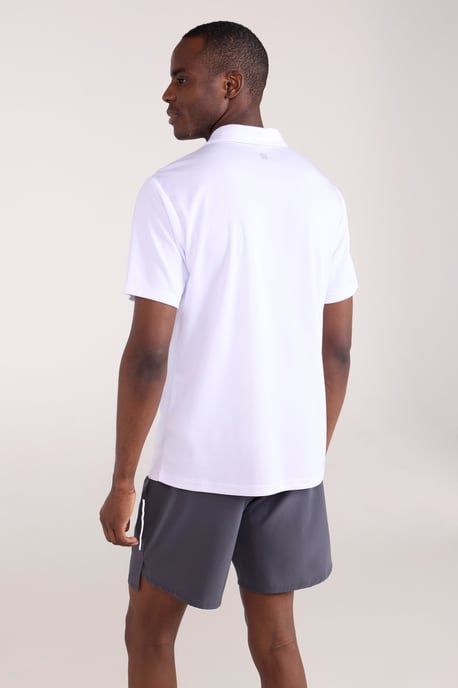 'Endurance' Men's Polo IsoCool Sun Protection Top Quick Dry Everyday Tee White - Image 3