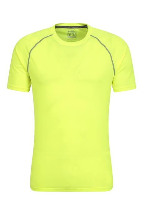 'Aero II' Men's Short Sleeve Top with Reflective Print IsoCool Sports Tee Yellow - Image 6