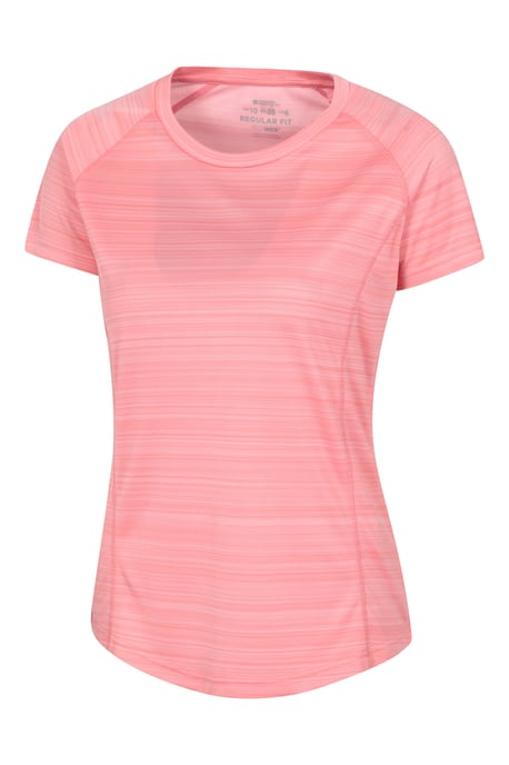 'Endurance' Women's Striped Tee Sun Protection Everyday Gym T-Shirt Pink - Image 2