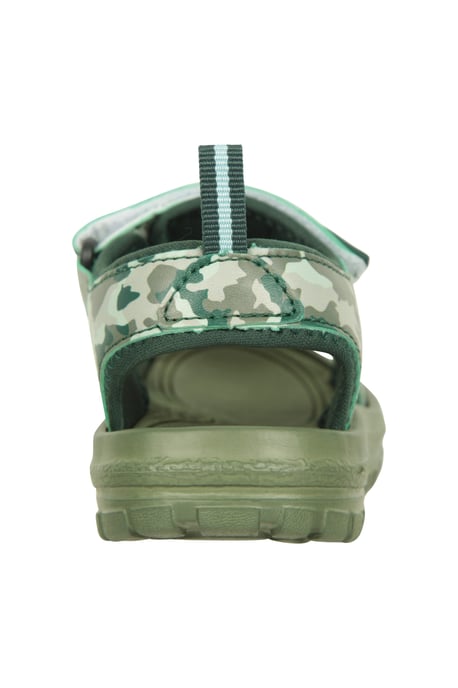 'Sand' Kids Sandals with Touch Strap Fastening Summer Shoes Green - Image 3