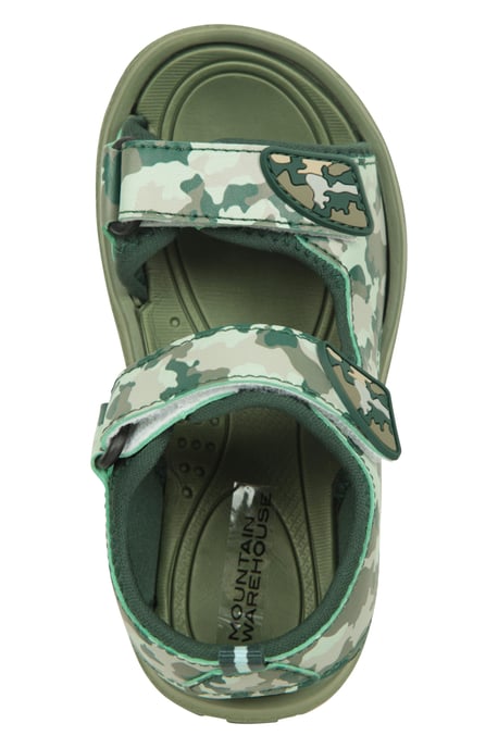 'Sand' Kids Sandals with Touch Strap Fastening Summer Shoes Green - Image 5