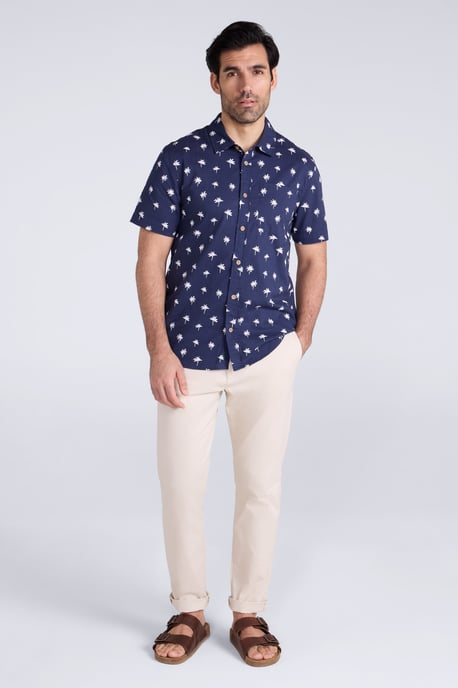 'Preston Illustration' Men's Shirt Breathable Summer Holiday Top Blue - Image 2