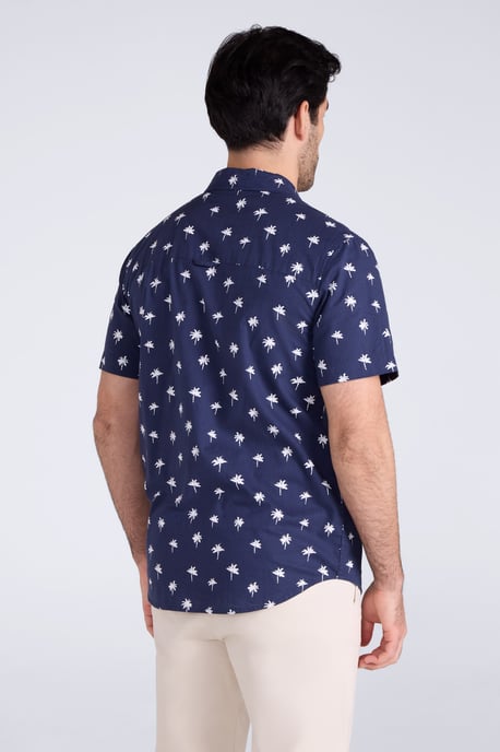 'Preston Illustration' Men's Shirt Breathable Summer Holiday Top Blue - Image 3