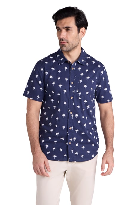 'Preston Illustration' Men's Shirt Breathable Summer Holiday Top Blue - Image 5