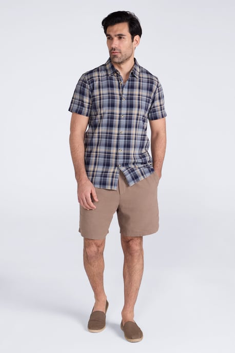 'Weekender' Men's Short Sleeve Shirt 100% Cotton Lightweight Breathable Top Pale Blue - Image 2