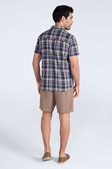'Weekender' Men's Short Sleeve Shirt 100% Cotton Lightweight Breathable Top Pale Blue - Image 4