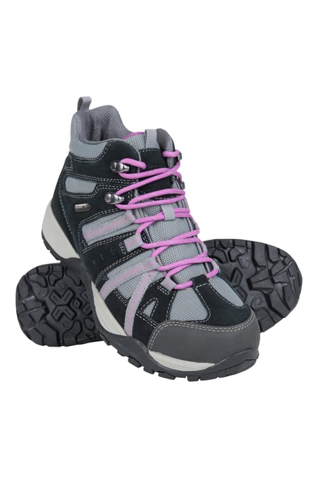 'Direction' Women's Walking Boots Wide Fit Rubber Outsole Waterproof Shoes Grey - Image 1
