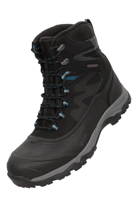 'Piste Basher Extreme' Men's Snow Boots Waterproof Upper Winter Shoes Black - Image 6