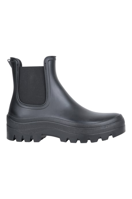 'Lynx' Women's Chelsea Wellies Waterproof Chunky Sole Ankle Length Rain Boots Black - Image 2