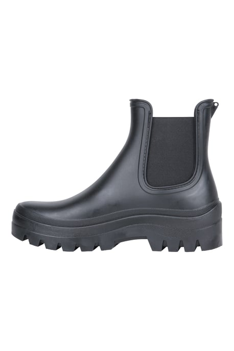'Lynx' Women's Chelsea Wellies Waterproof Chunky Sole Ankle Length Rain Boots Black - Image 4