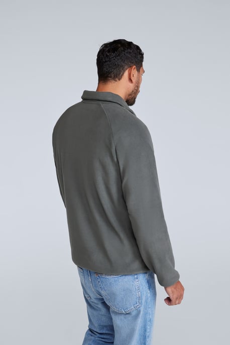 'Stockholm' Men's Fleece Jacket Half Zip Warm Cosy Sweater Dark Grey - Image 2
