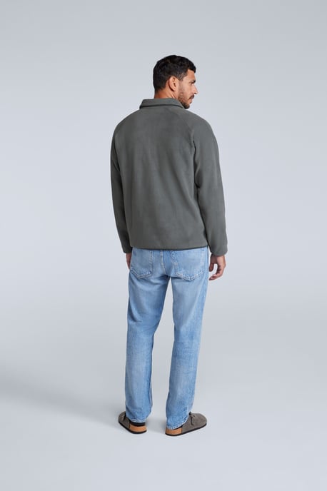 'Stockholm' Men's Fleece Jacket Half Zip Warm Cosy Sweater Dark Grey - Image 4