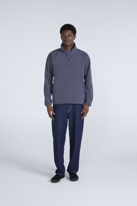 'Stockholm' Men's Fleece Jacket Half Zip Warm Cosy Sweater Navy - Image 3