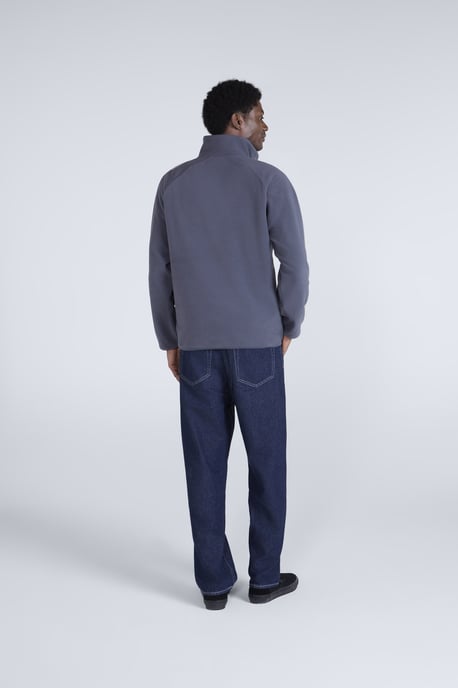 'Stockholm' Men's Fleece Jacket Half Zip Warm Cosy Sweater Navy - Image 5