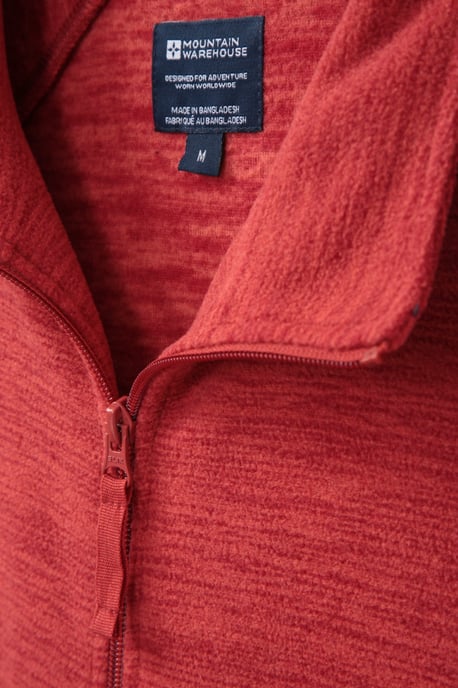 'Snowdon' Men's Fleece Sweater Full Zip Quick Dry Antipill Fabric Mid Layer Dark Red - Image 5