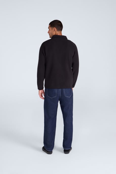 'Stockholm' Men's Fleece Jacket Half Zip Warm Cosy Sweater Black - Image 4