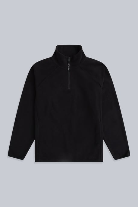 'Stockholm' Men's Fleece Jacket Half Zip Warm Cosy Sweater Black - Image 5