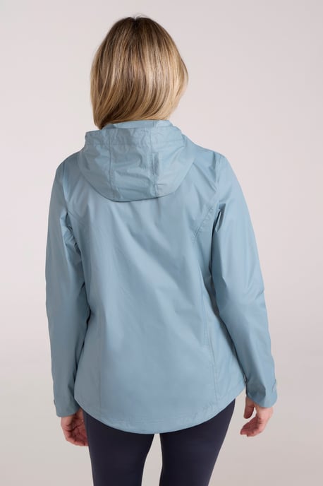 'Swerve' Women's Waterproof Jacket with Adjustable Hood Rain Coat Teal - Image 3