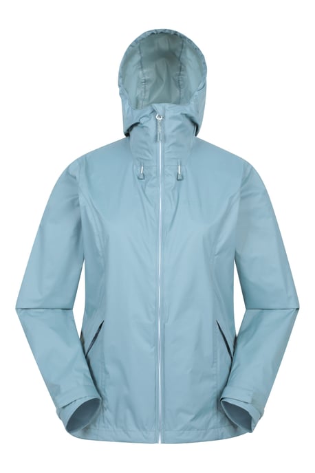 'Swerve' Women's Waterproof Jacket with Adjustable Hood Rain Coat Teal - Image 5