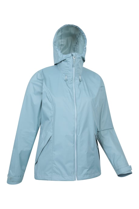 'Swerve' Women's Waterproof Jacket with Adjustable Hood Rain Coat Teal - Image 6