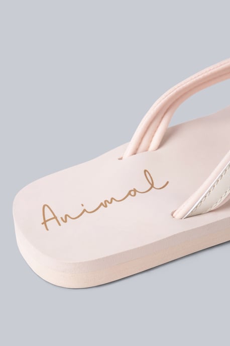 'Swish' Women's Flip Flops with Soft Padded Upper Straps Comfy Slip-on Beach Sandals Beige - Image 4