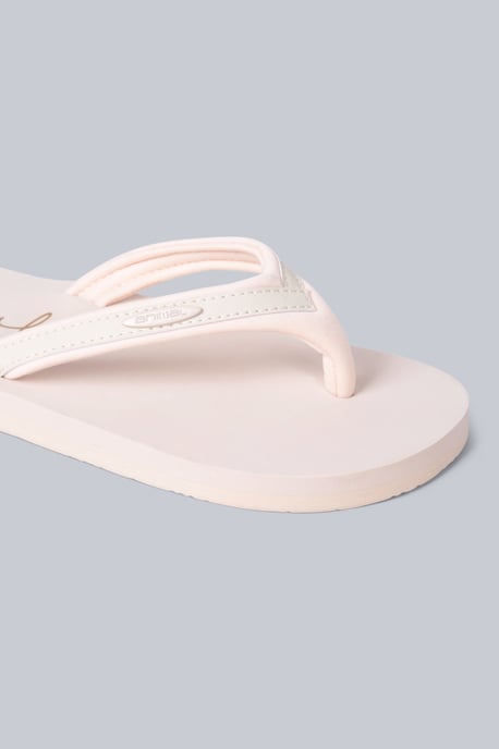 'Swish' Women's Flip Flops with Soft Padded Upper Straps Comfy Slip-on Beach Sandals Beige - Image 5