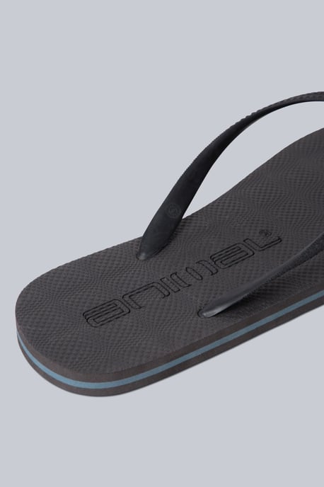 'Oceana' Men's Flip Flops Lightweight Slip On Casual Walking Beach Slippers Charcoal - Image 4