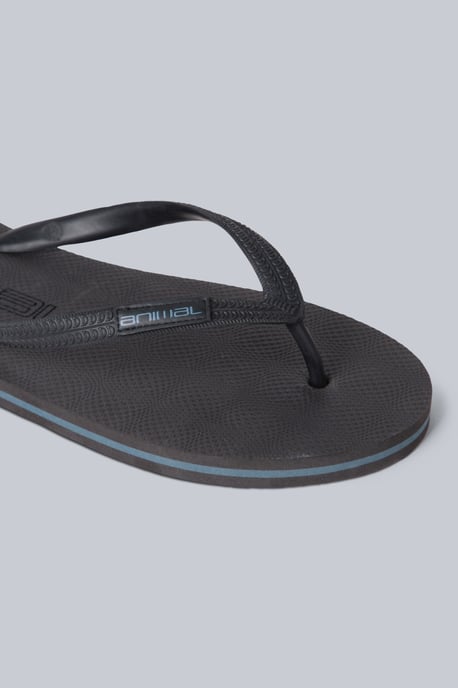 'Oceana' Men's Flip Flops Lightweight Slip On Casual Walking Beach Slippers Charcoal - Image 5