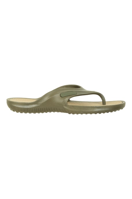 'Street' Men's Flip Flops Grippy Outsole Slip On Lightweight Cushioned Slippers Khaki - Image 2