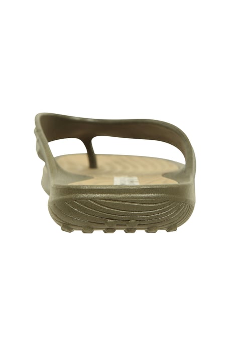 'Street' Men's Flip Flops Grippy Outsole Slip On Lightweight Cushioned Slippers Khaki - Image 3