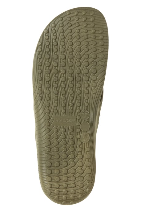 'Street' Men's Flip Flops Grippy Outsole Slip On Lightweight Cushioned Slippers Khaki - Image 6
