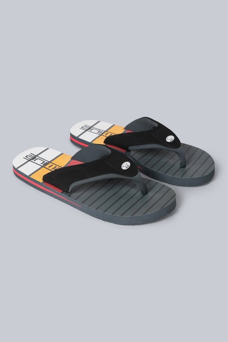 'Jekyl' Men's Flip Flops with Soft Padded Upper straps Slip-on Beach Sandals Outdoors Dark Grey - Image 1
