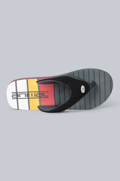 'Jekyl' Men's Flip Flops with Soft Padded Upper straps Slip-on Beach Sandals Outdoors Dark Grey - Image 2