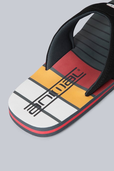 'Jekyl' Men's Flip Flops with Soft Padded Upper straps Slip-on Beach Sandals Outdoors Dark Grey - Image 3