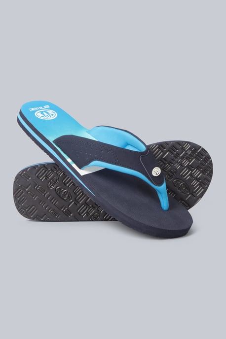 'Jekyl' Men's Flip Flops with Soft Padded Upper straps Slip-on Beach Sandals Outdoors Dark Blue - Image 2